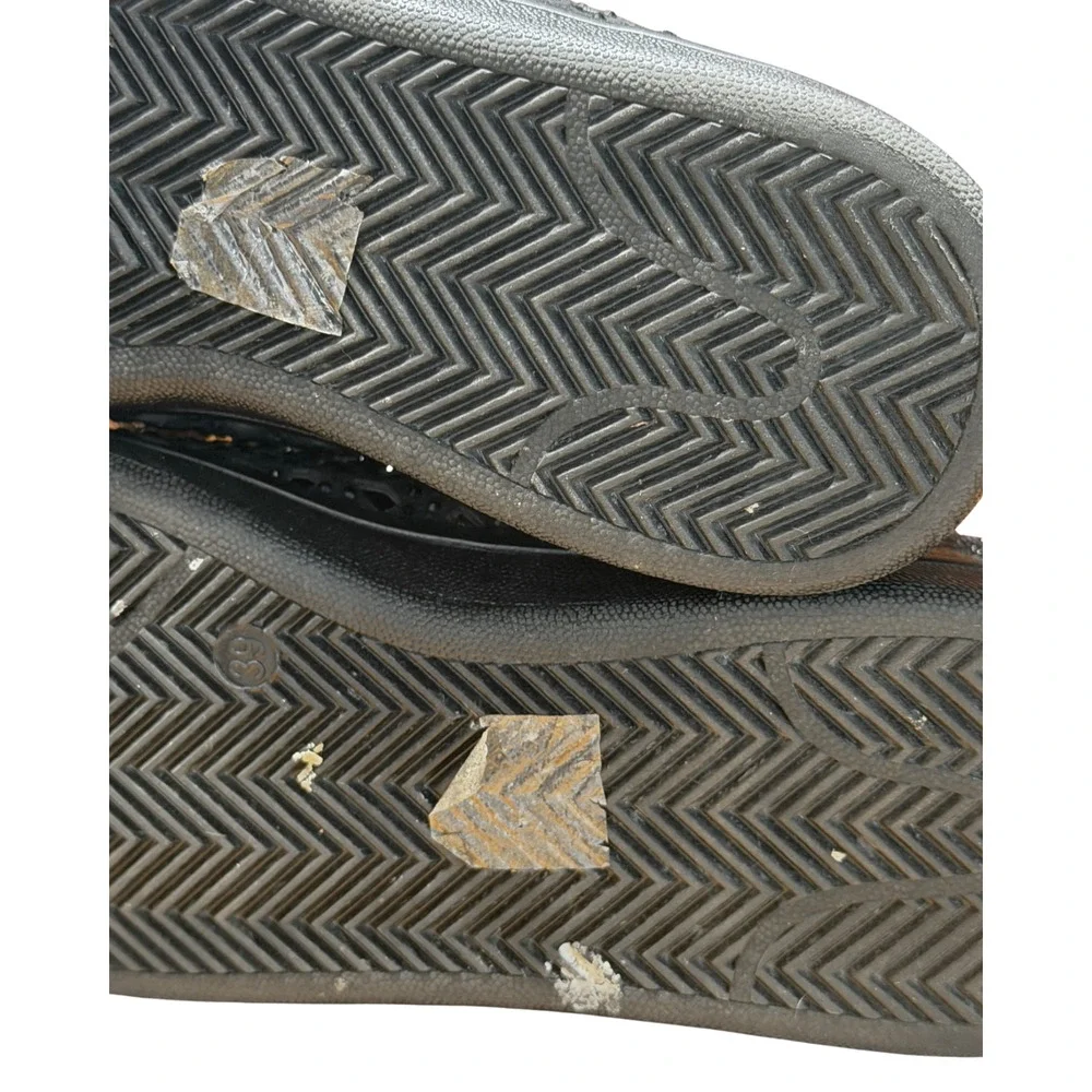 Lady Couture Sz 8.5 Paris Low-Top Sneakers Geometric Cut-Outs Rhinestones Black